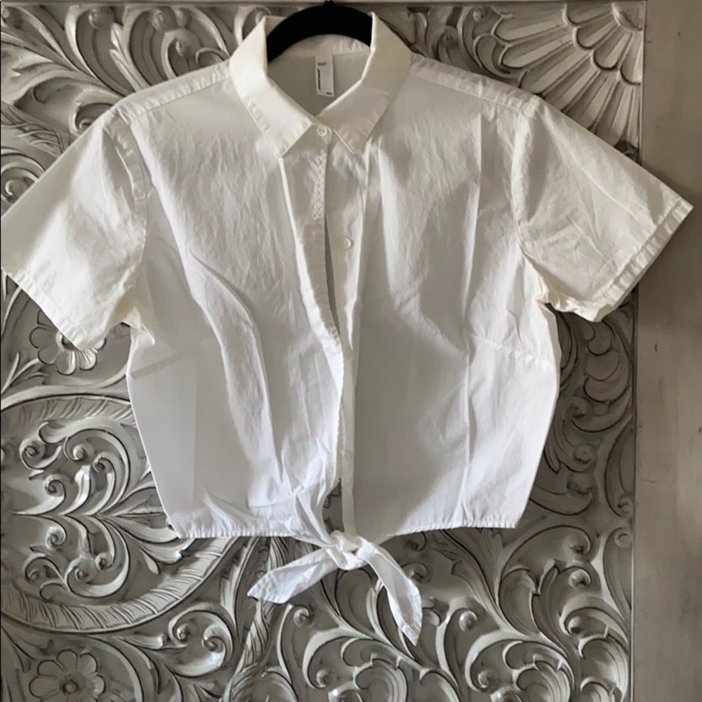 American Apparel Tie-Front Crop Top